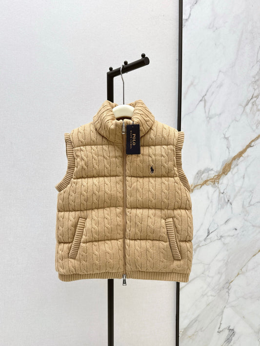 Ra 25 New wool braided knitted down vest