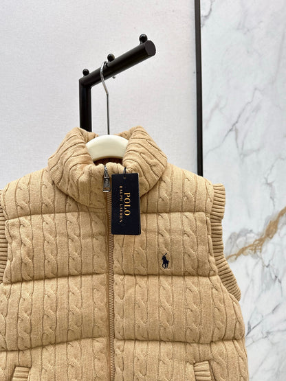 Ra 25 New wool braided knitted down vest