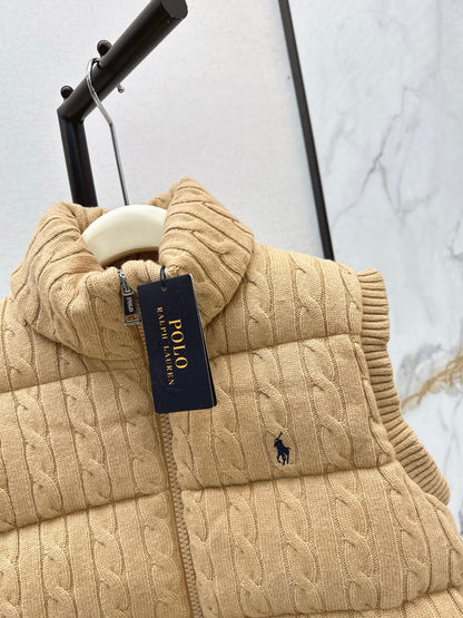 Ra 25 New wool braided knitted down vest