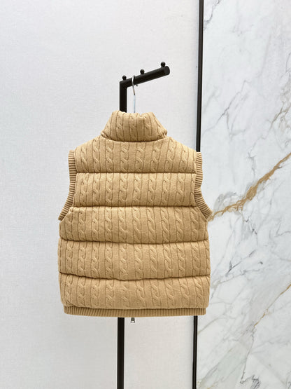 Ra 25 New wool braided knitted down vest