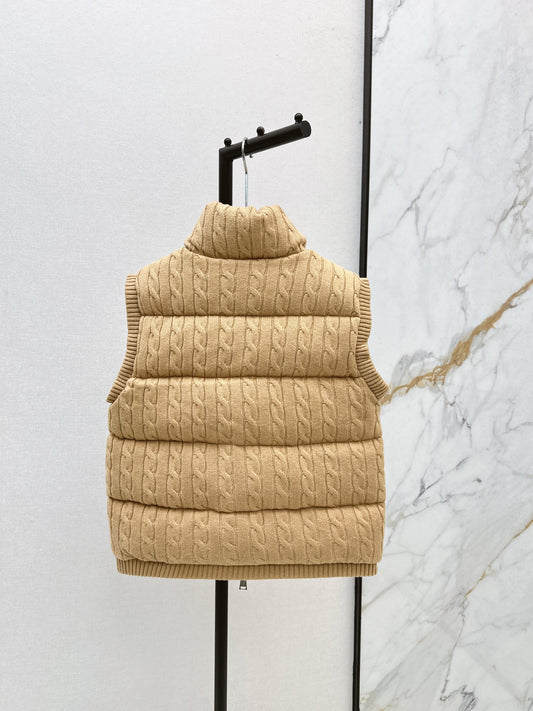 Ra 25 New wool braided knitted down vest