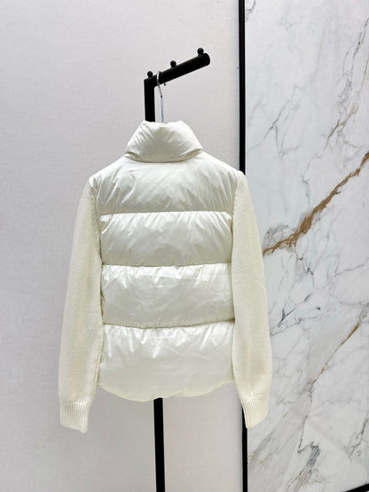 Bru 25 New cashmere patchwork stand collar down jacket