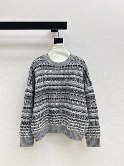 Lor 25 New Fair Isle Knitted Crew Neck Wool Sweater
