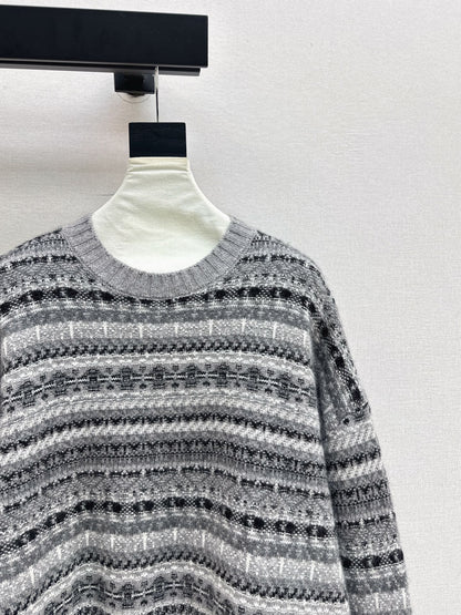 Lor 25 New Fair Isle Knitted Crew Neck Wool Sweater