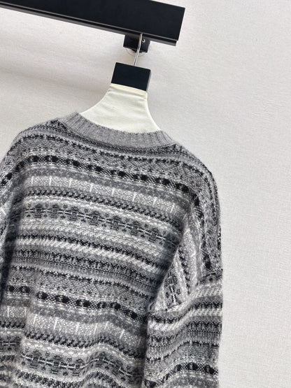 Lor 25 New Fair Isle Knitted Crew Neck Wool Sweater
