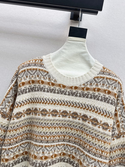 Lor 25 New Fair Isle Knitted Crew Neck Wool Sweater