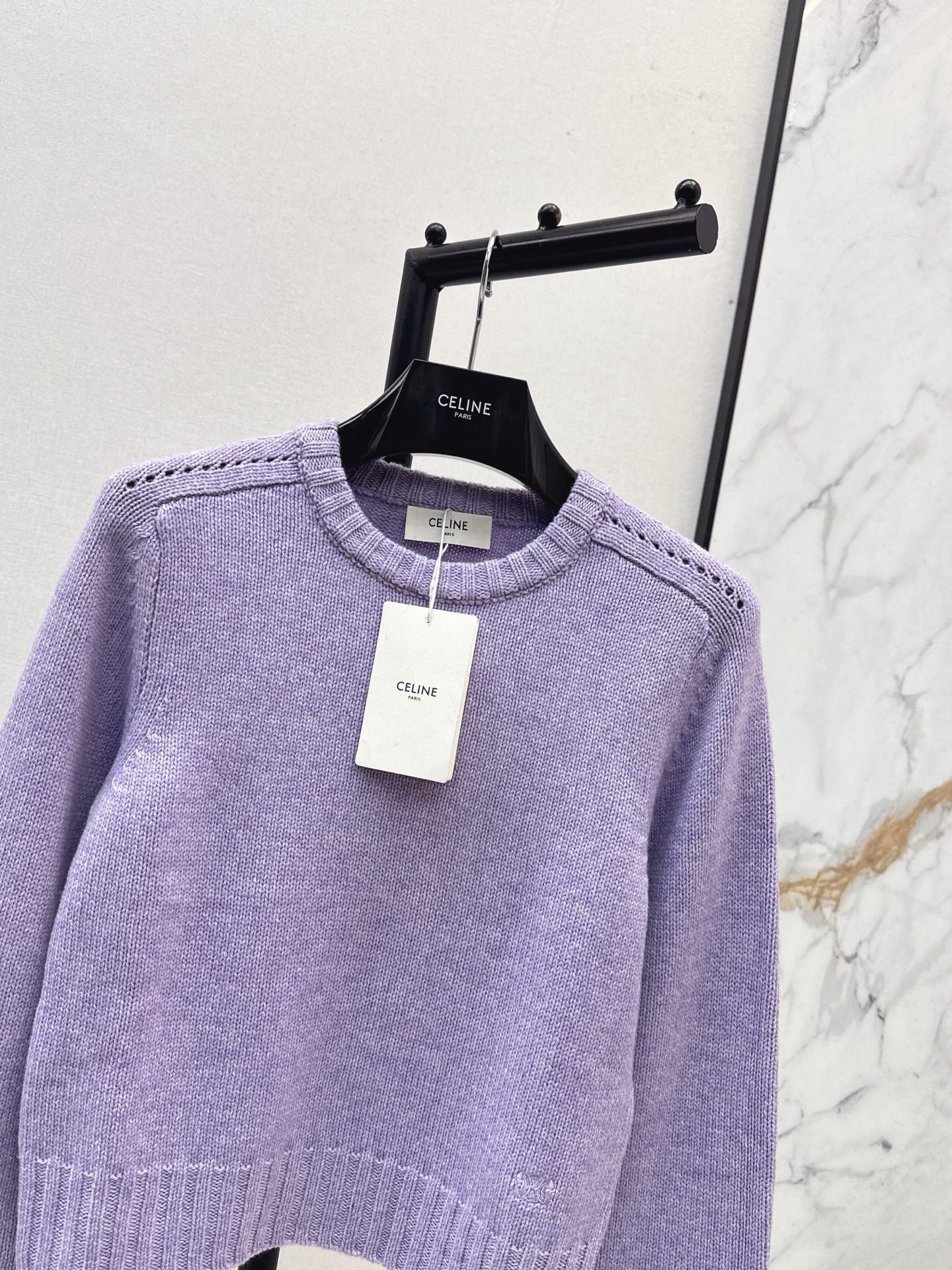 Ce 25 Purple Crew Neck Goat Hair Sweater