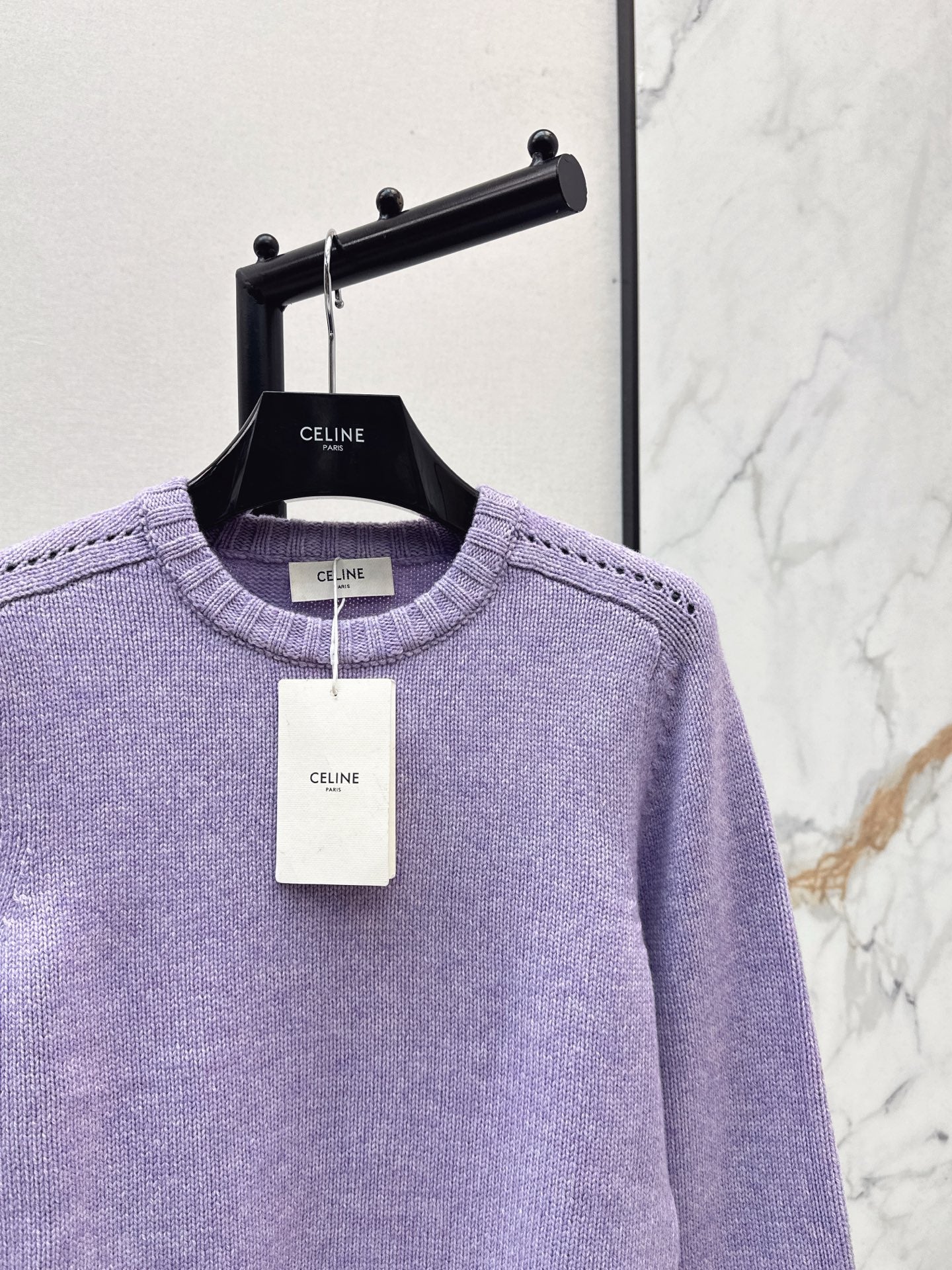 Ce 25 Purple Crew Neck Goat Hair Sweater