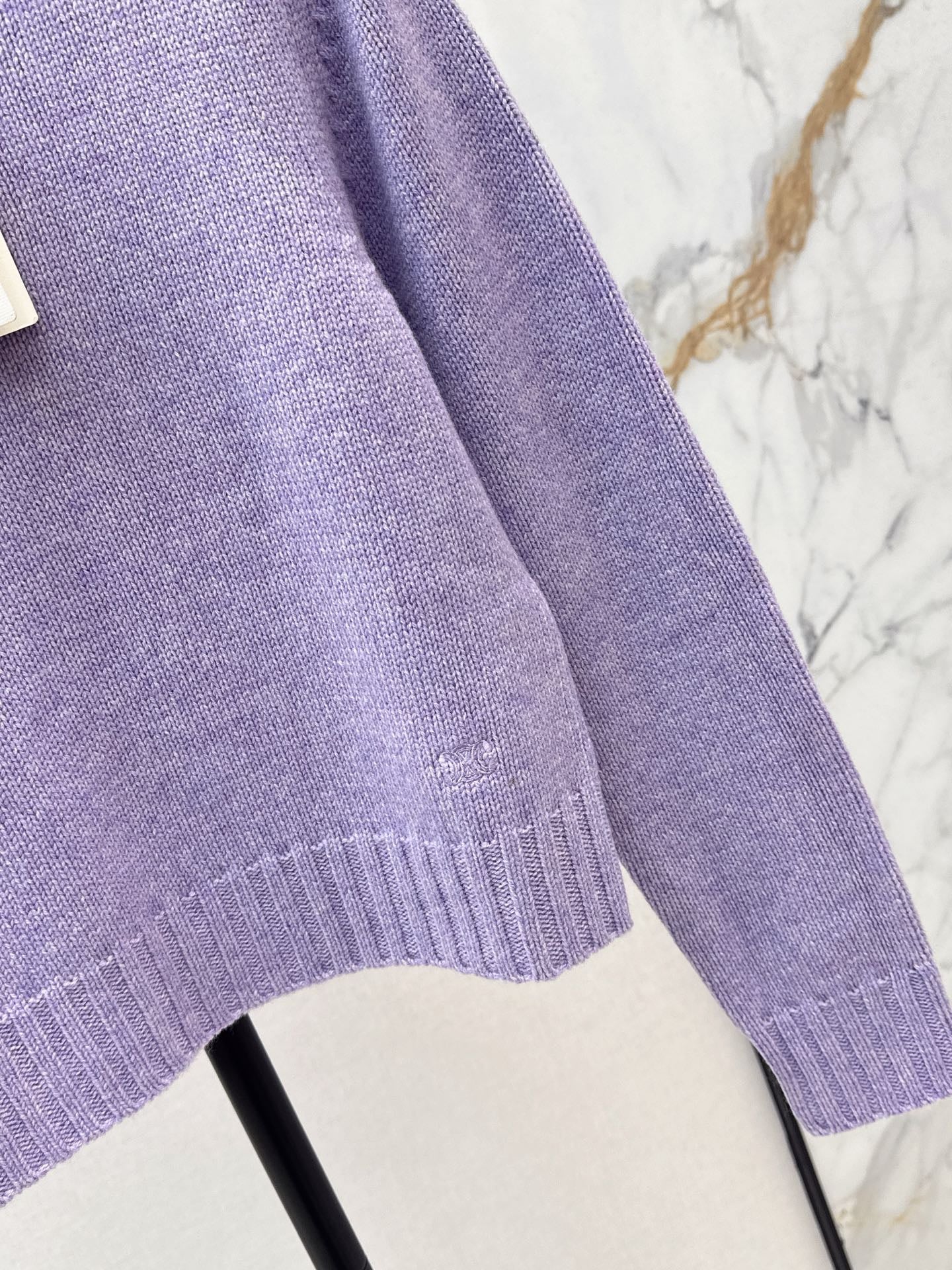 Ce 25 Purple Crew Neck Goat Hair Sweater