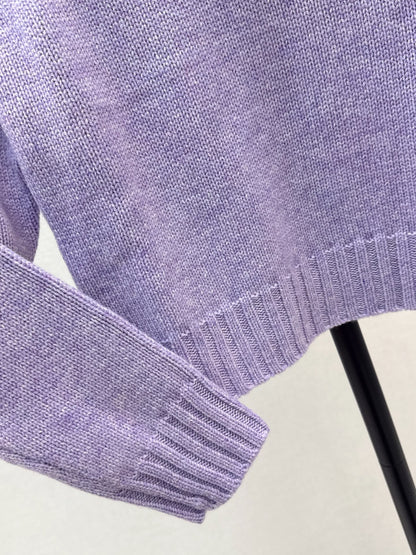 Ce 25 Purple Crew Neck Goat Hair Sweater