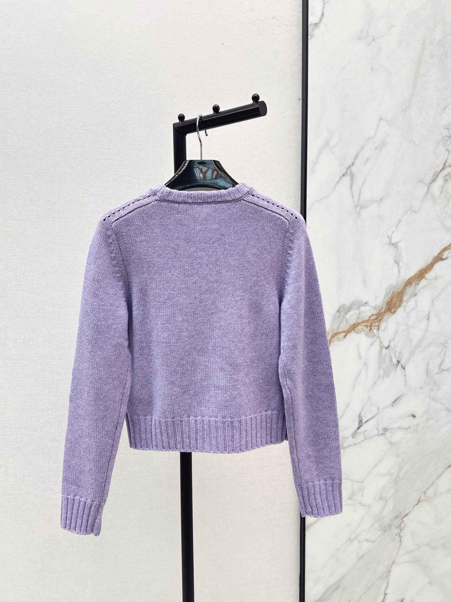 Ce 25 Purple Crew Neck Goat Hair Sweater