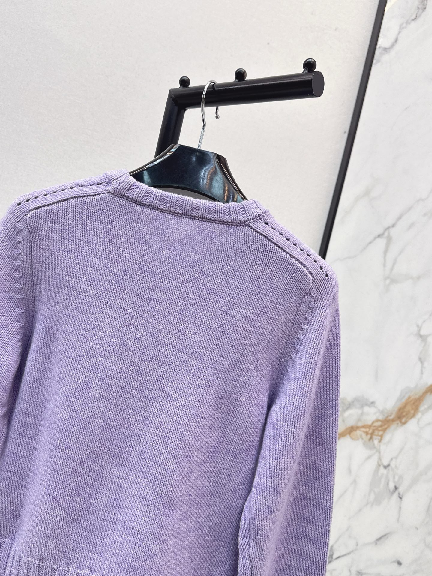 Ce 25 Purple Crew Neck Goat Hair Sweater