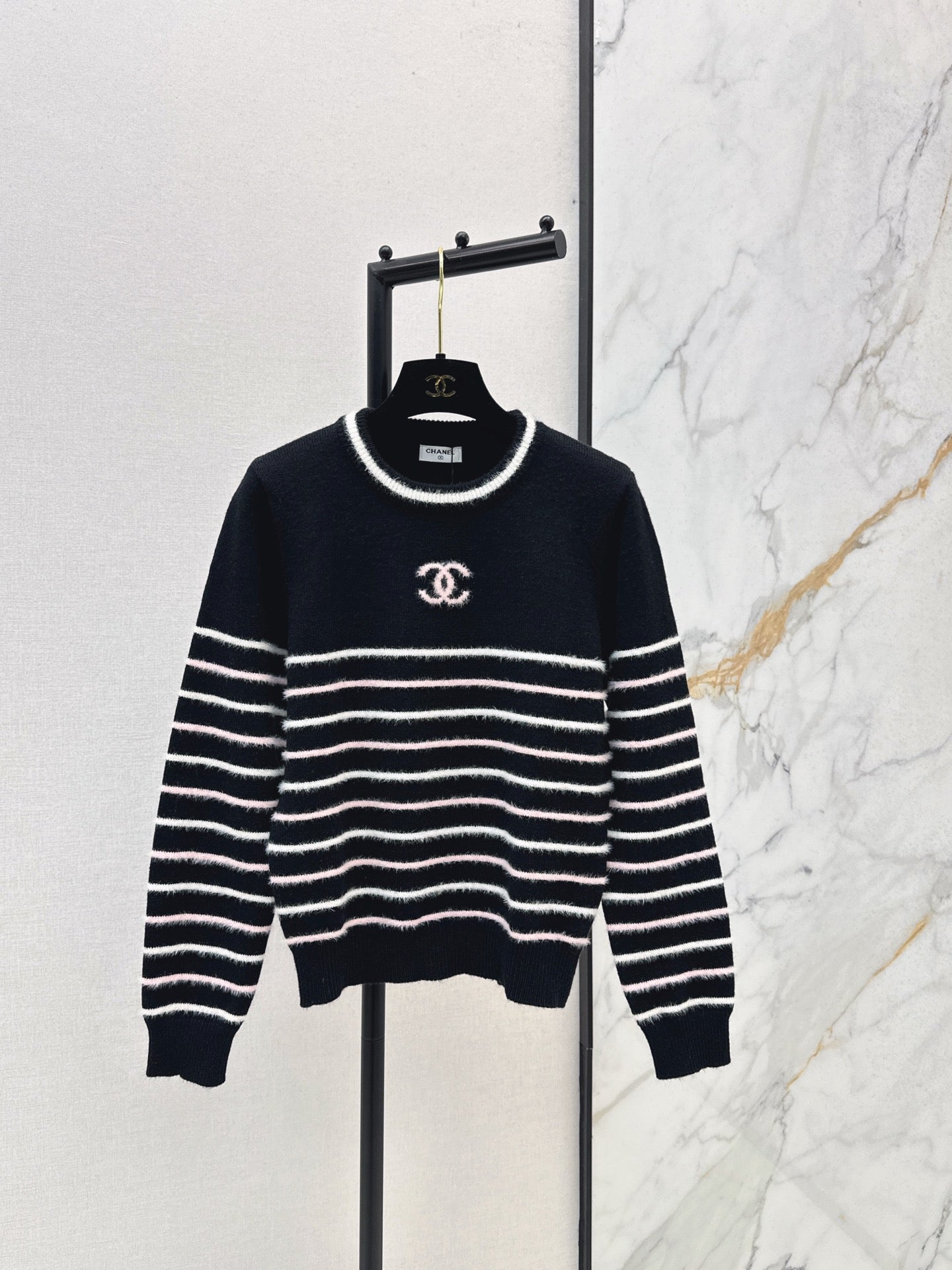 C 25 New Striped Wool Sweater(WHITE/BLACK)