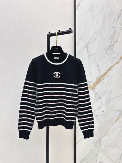 C 25 New Striped Wool Sweater(WHITE/BLACK)