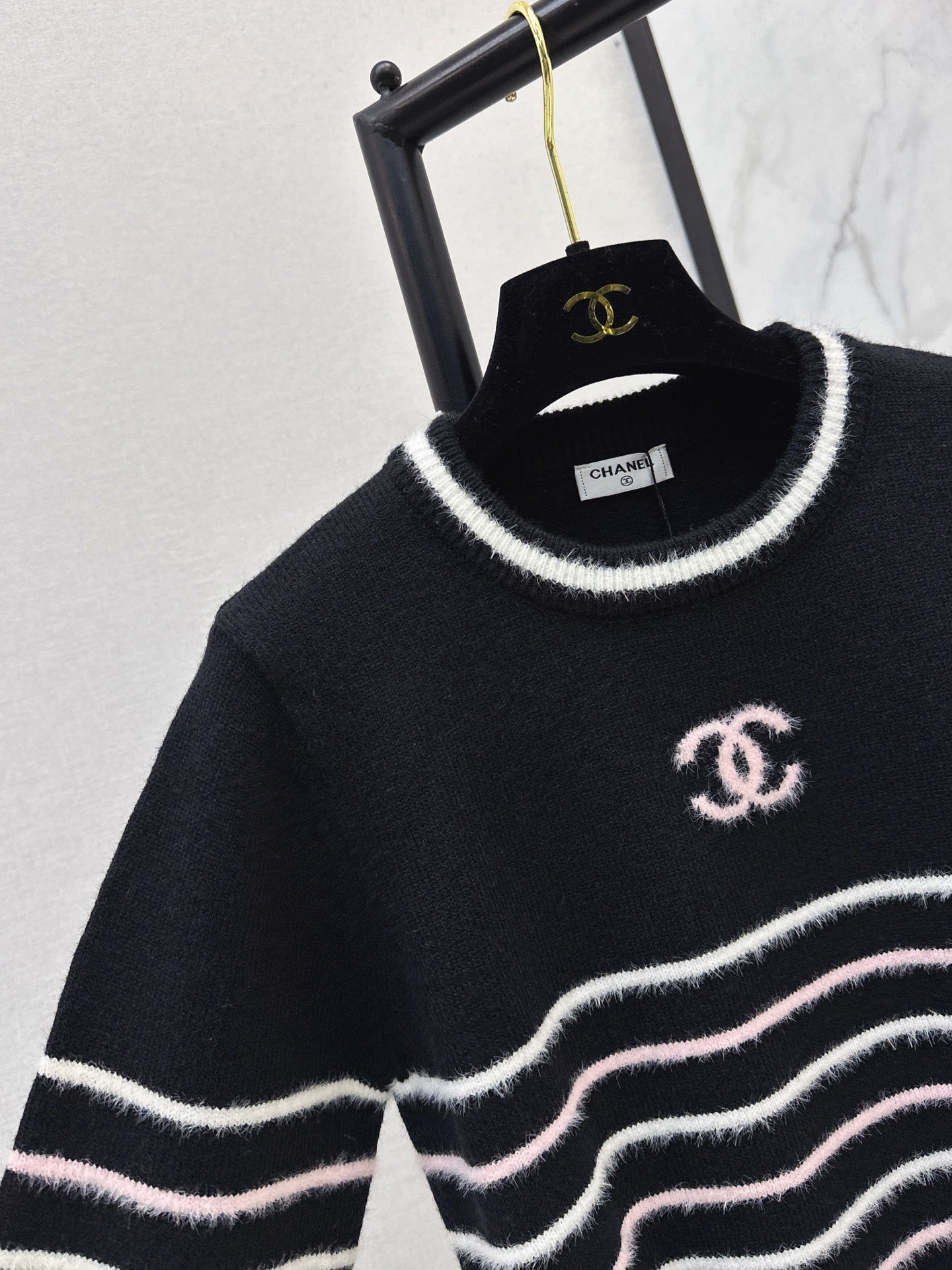 C 25 New Striped Wool Sweater(WHITE/BLACK)