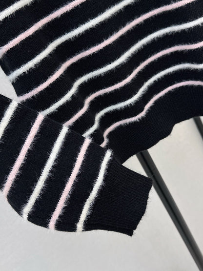 C 25 New Striped Wool Sweater(WHITE/BLACK)