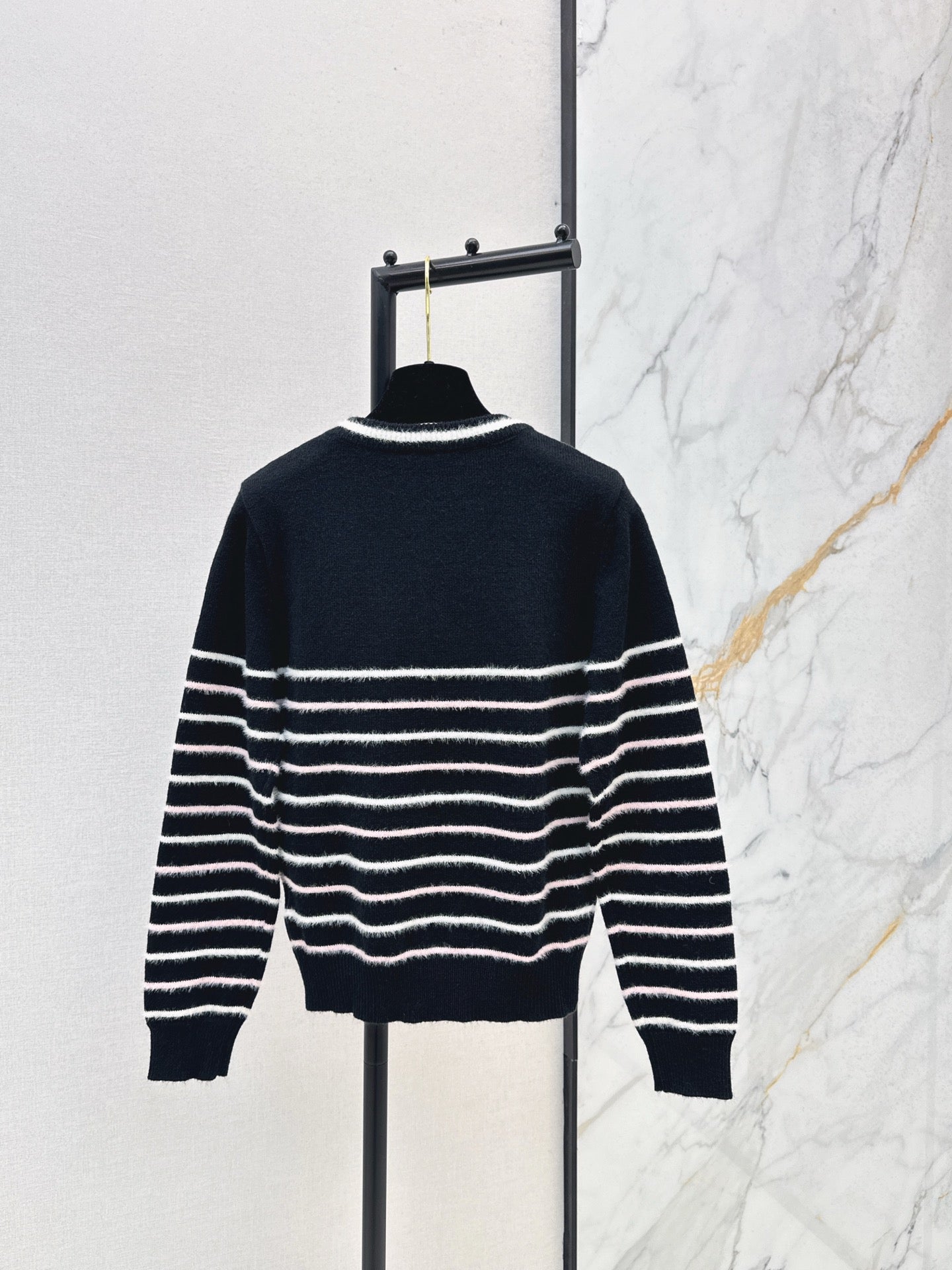 C 25 New Striped Wool Sweater(WHITE/BLACK)
