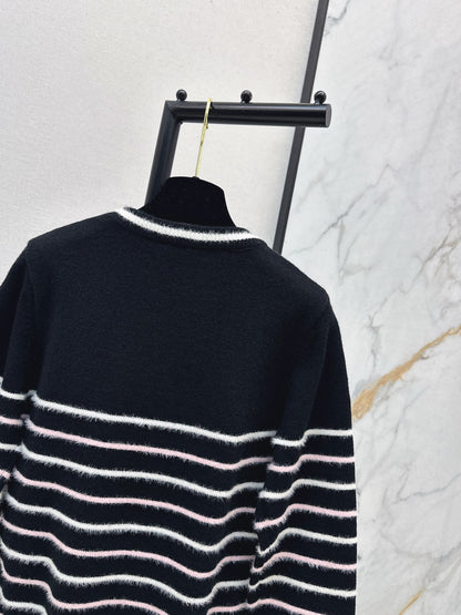 C 25 New Striped Wool Sweater(WHITE/BLACK)