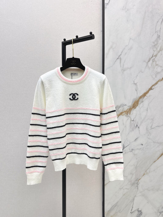 C 25 New Striped Wool Sweater(WHITE/BLACK)