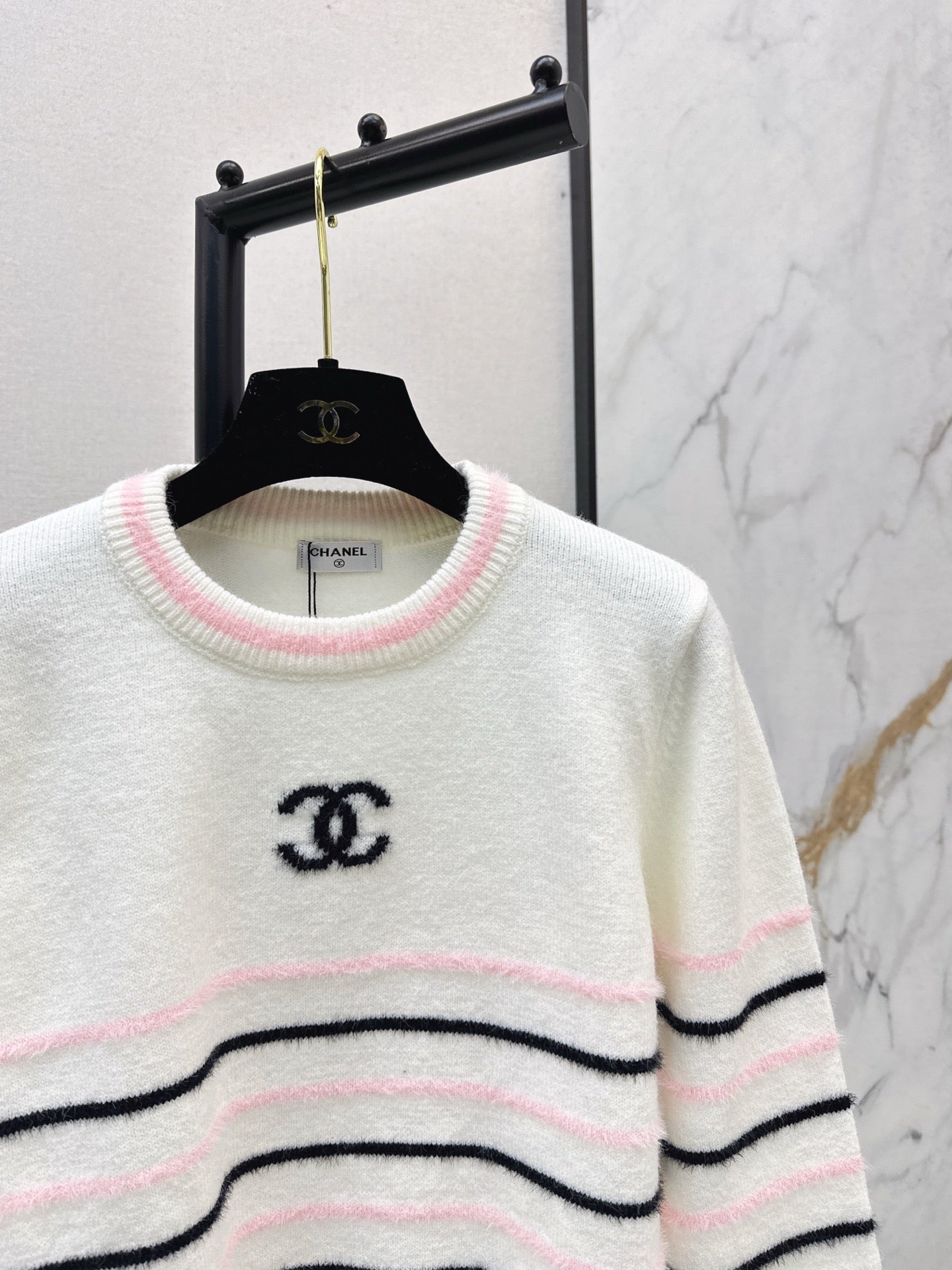 C 25 New Striped Wool Sweater(WHITE/BLACK)