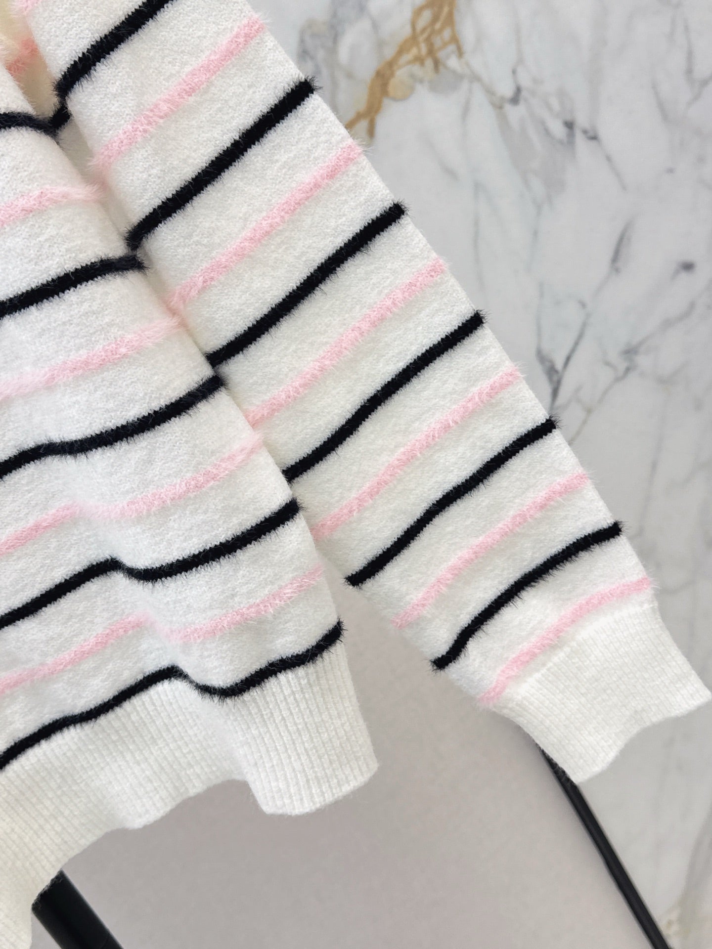 C 25 New Striped Wool Sweater(WHITE/BLACK)
