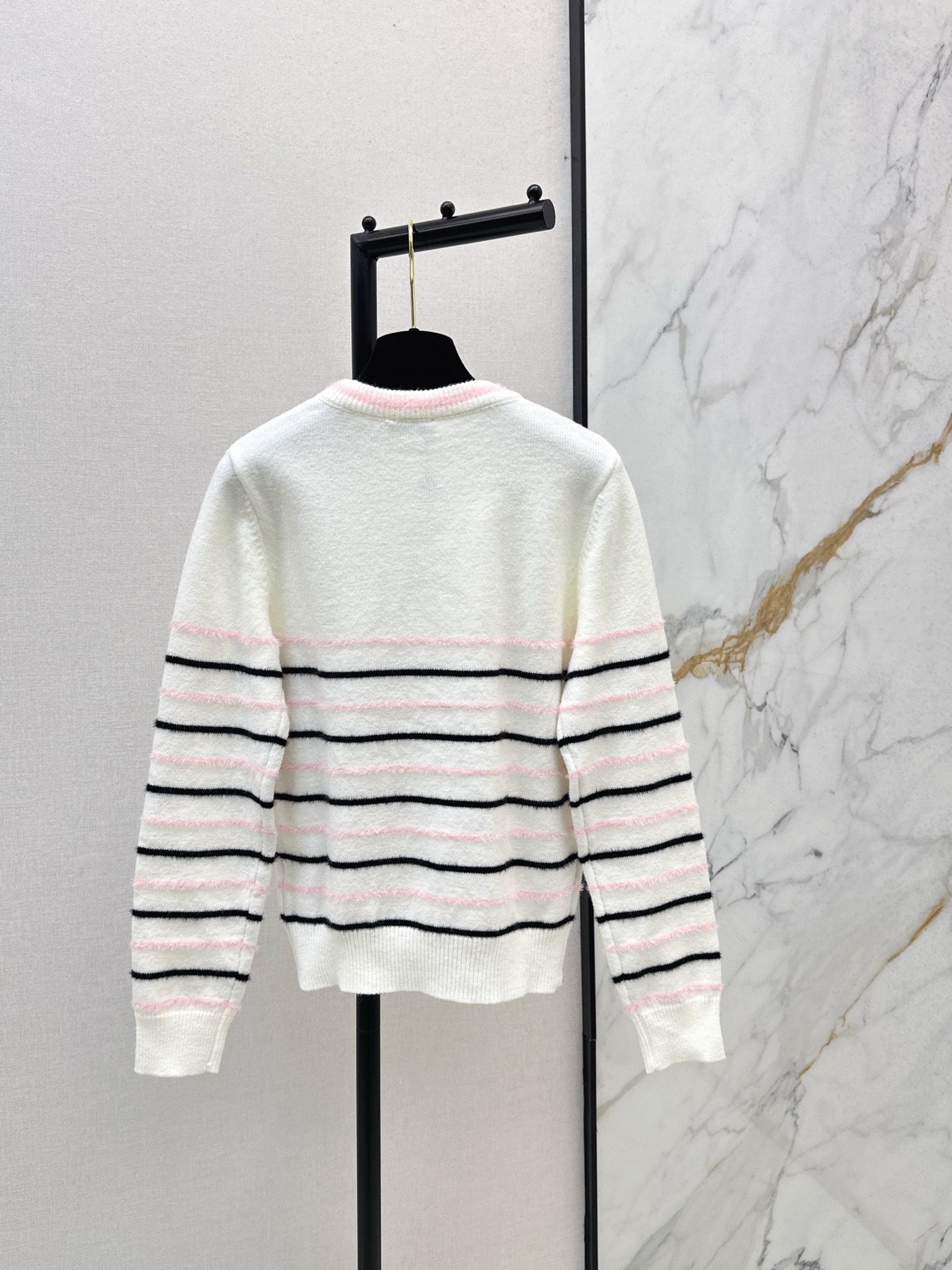 C 25 New Striped Wool Sweater(WHITE/BLACK)