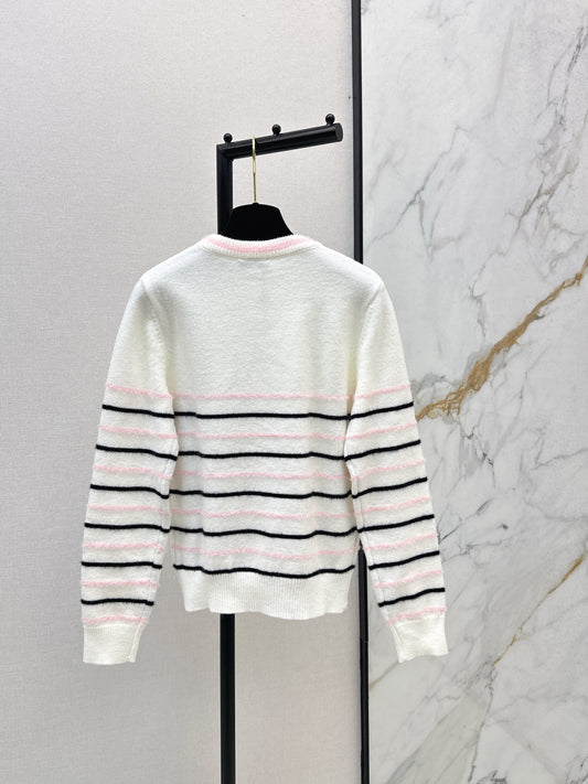 C 25 New Striped Wool Sweater(WHITE/BLACK)