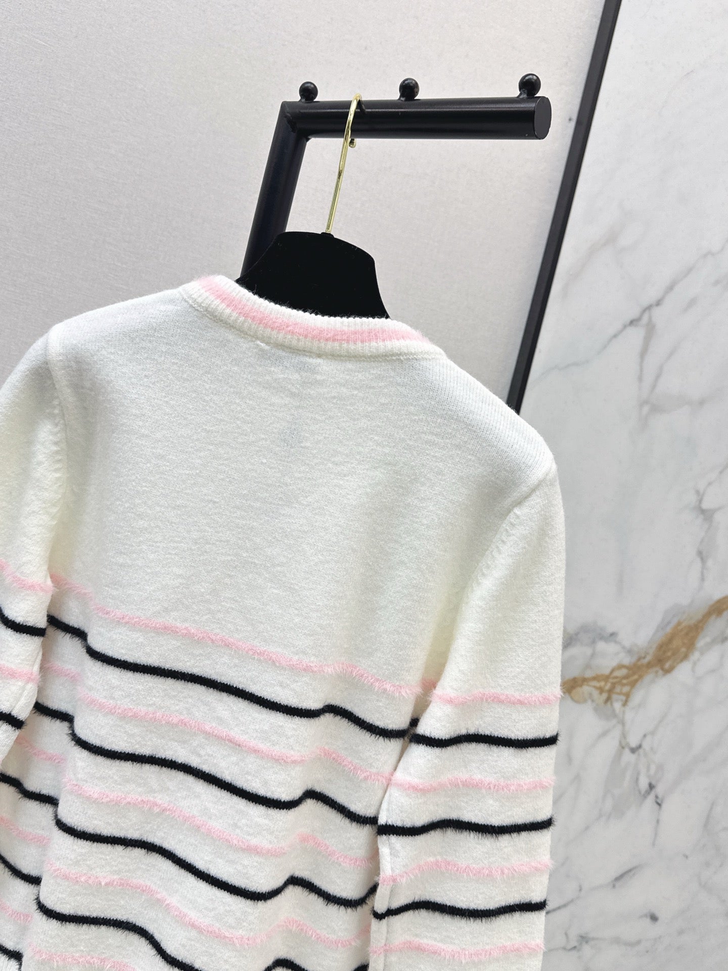 C 25 New Striped Wool Sweater(WHITE/BLACK)