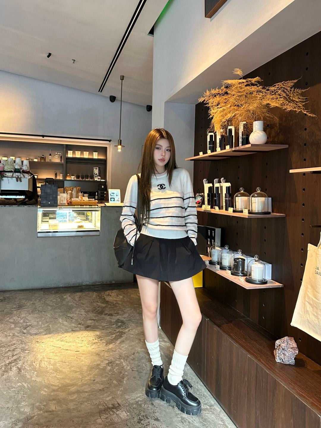 C 25 New Striped Wool Sweater(WHITE/BLACK)
