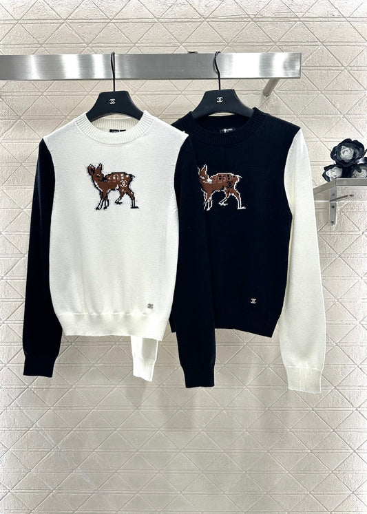 C 25 Ski Collection Deer Jacquard Knit Sweater