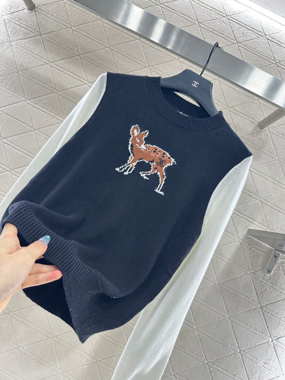 C 25 Ski Collection Deer Jacquard Knit Sweater