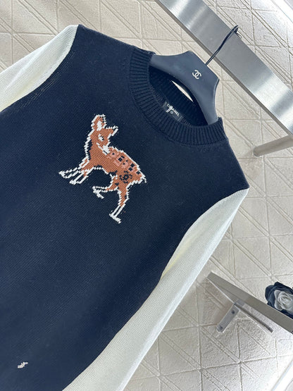 C 25 Ski Collection Deer Jacquard Knit Sweater