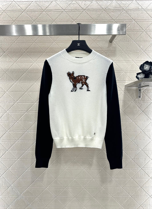 C 25 Ski Collection Deer Jacquard Knit Sweater