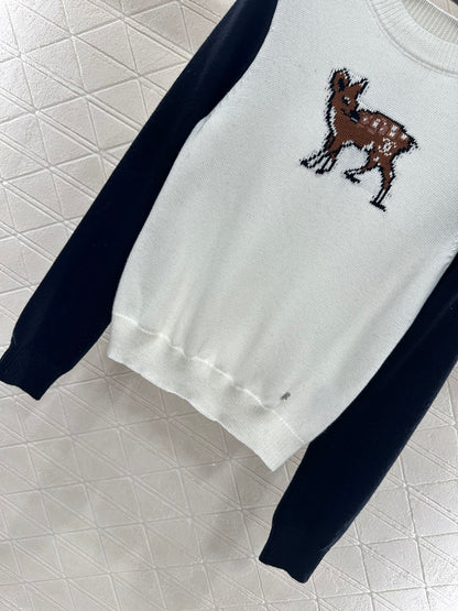 C 25 Ski Collection Deer Jacquard Knit Sweater