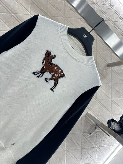 C 25 Ski Collection Deer Jacquard Knit Sweater