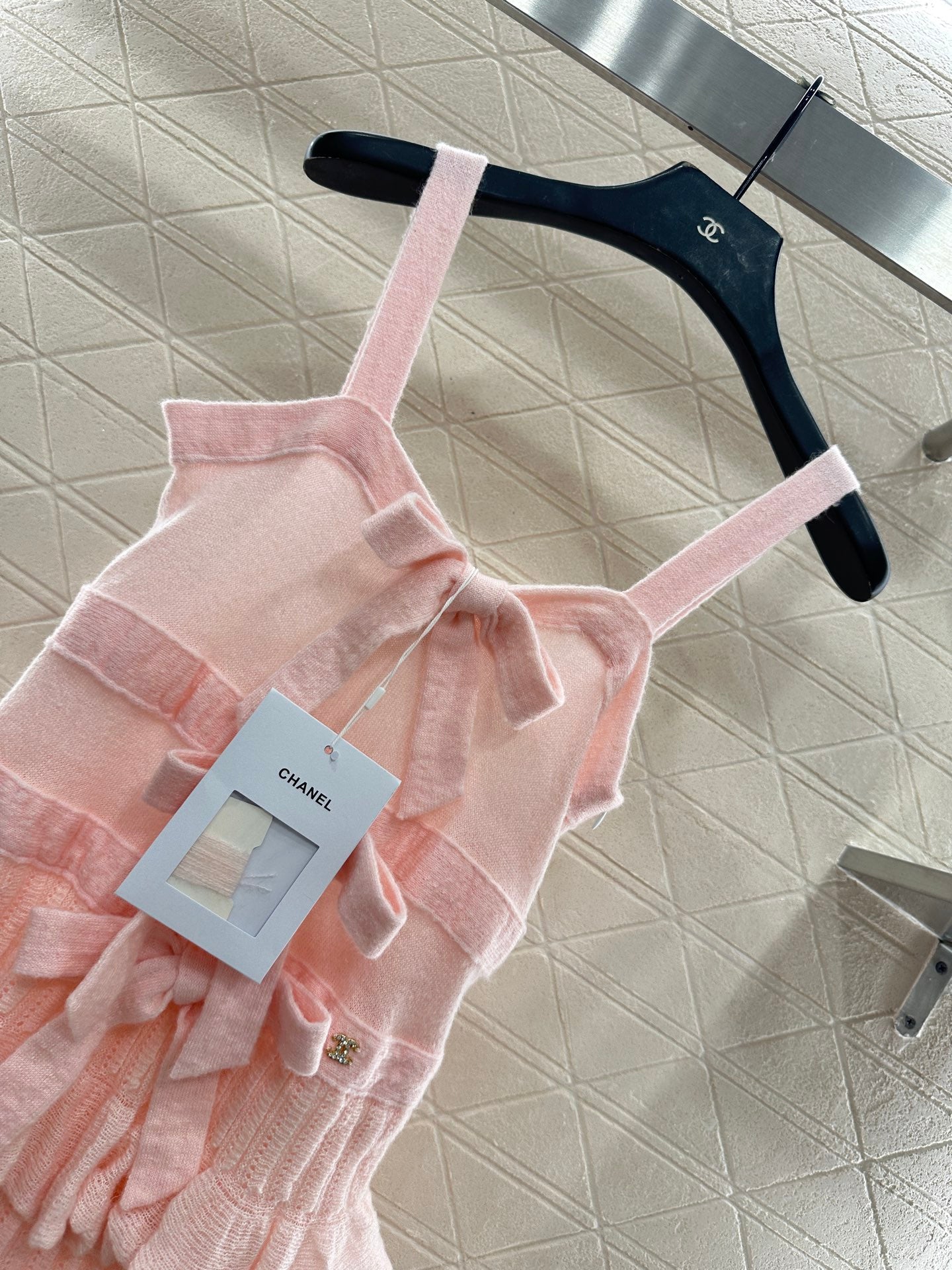 C 25 Cake Layer Bow Knitted Slip Dress