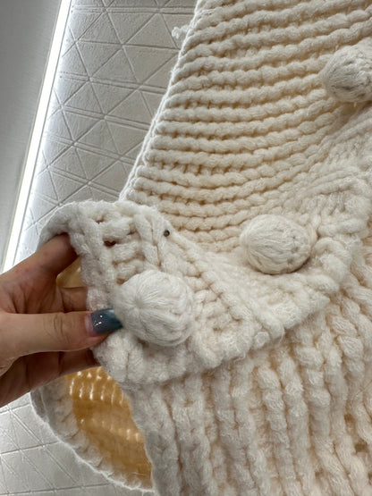 C 25 Hollow letter knitted wool cardigan