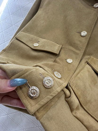 C 25 Lapel suede jacket