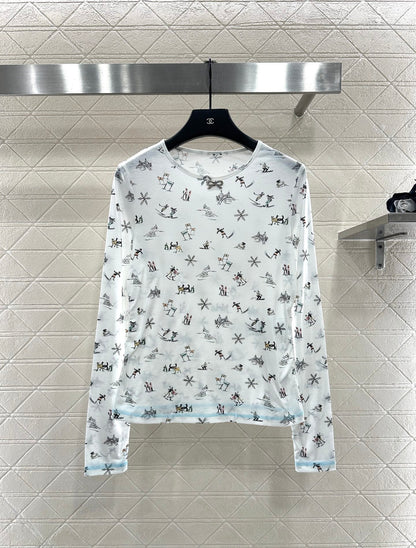 C 25 Ski print slim-fit long sleeves