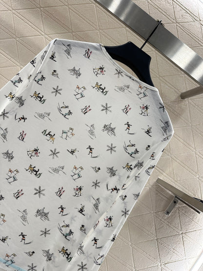 C 25 Ski print slim-fit long sleeves
