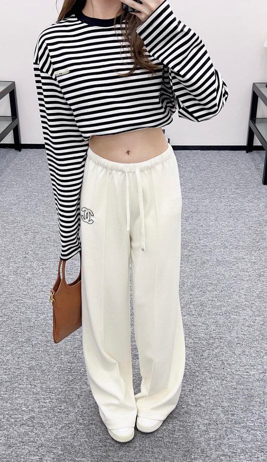 C 25 Wide drawstring wide leg pants