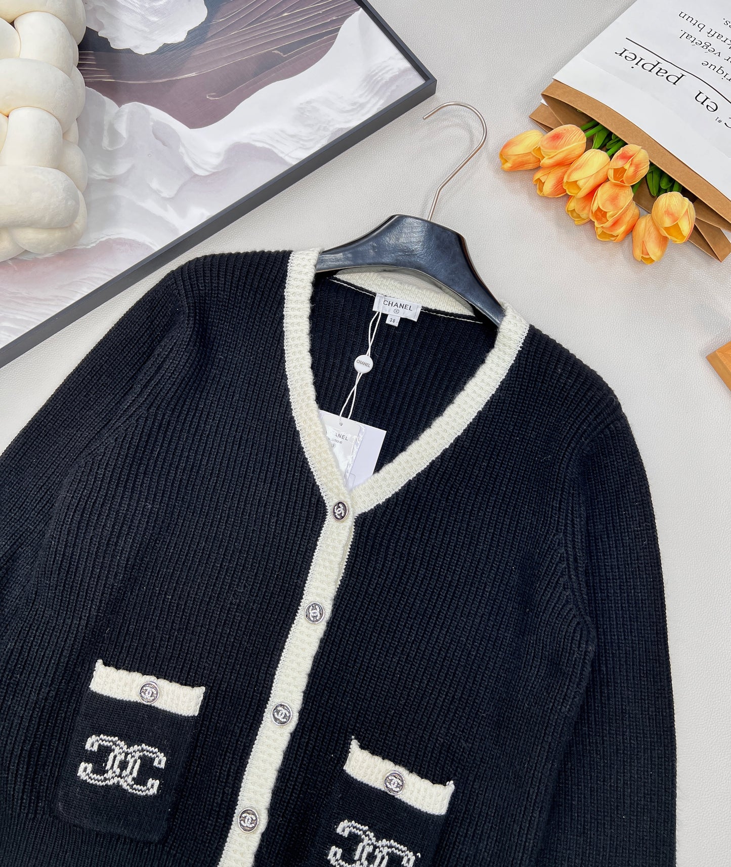 C 25 V-neck wool and cashmere cardigan