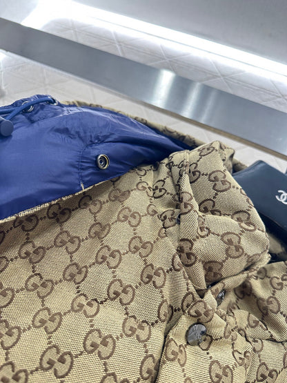 Gu 25 Detachable jacquard hooded down jacket