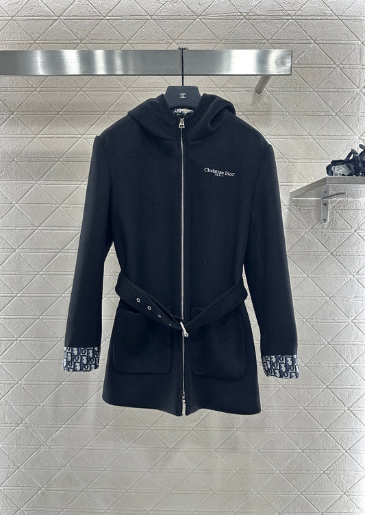 Di 25 Wool-blend jacket with drawstring hood
