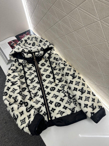 L 25 Hooded Teddy Sherpa Jacket