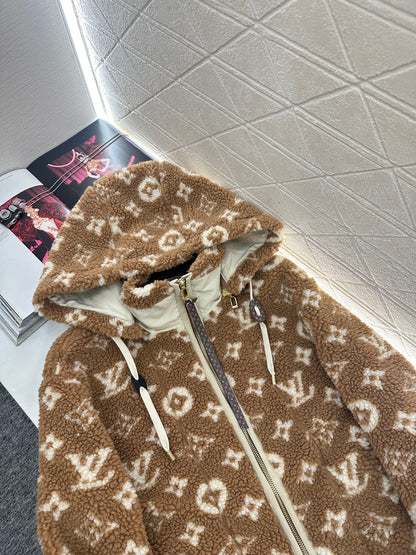 L 25 Hooded Teddy Sherpa Jacket