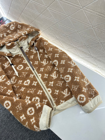 L 25 Hooded Teddy Sherpa Jacket