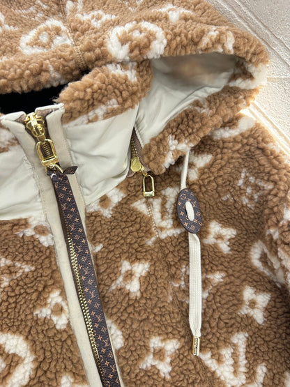 L 25 Hooded Teddy Sherpa Jacket
