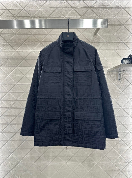 Fe 25 jacquard padded windbreaker jacket