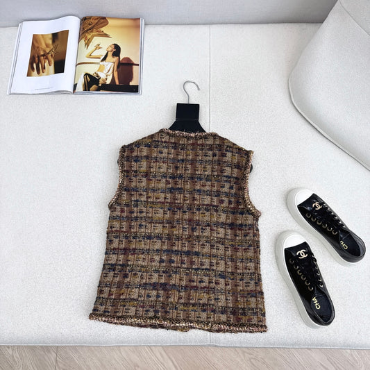 C 25 New style braided trim sleeveless vest 🤎